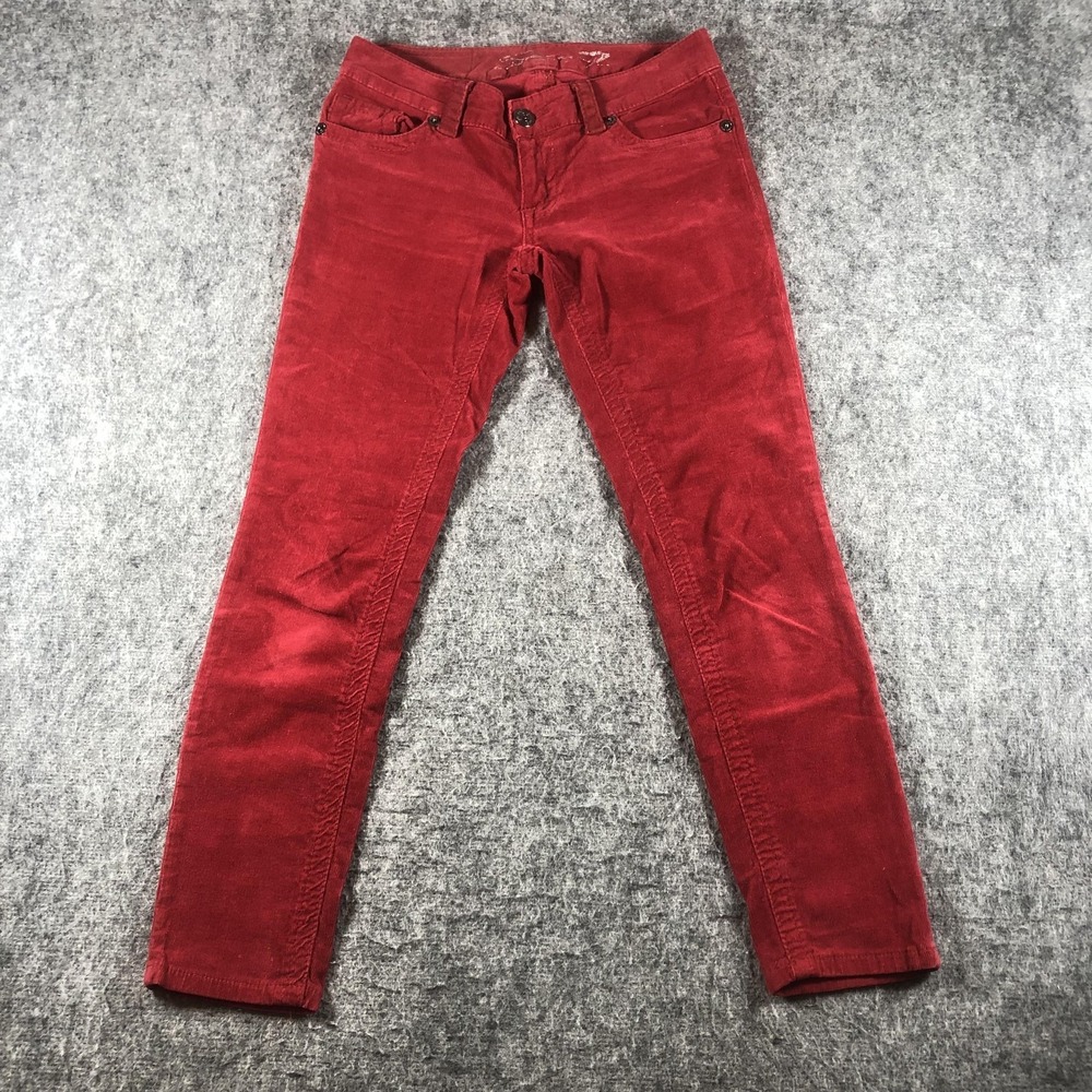 Seven7 Women's 6 Red‎ Corduroy Skinny Casual Stretch Pants Pockets